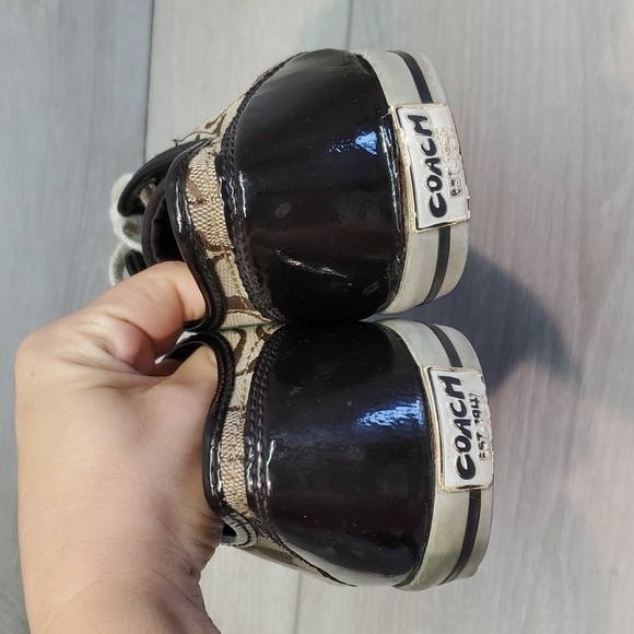 Coach Womens Folly Logo Textured Sneakers shoes sz 8B - Picture 5 of 12